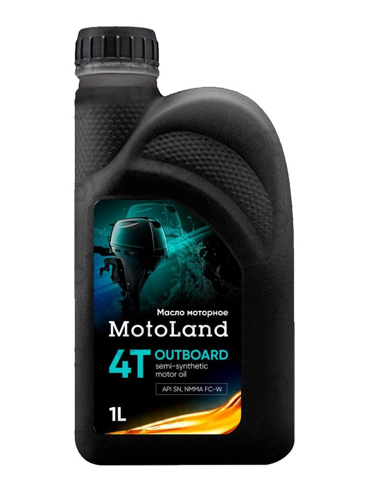 MotoLand 4T Outboard semi-synthetic, API SN, NMMA FC-W (лодочное), 1 л