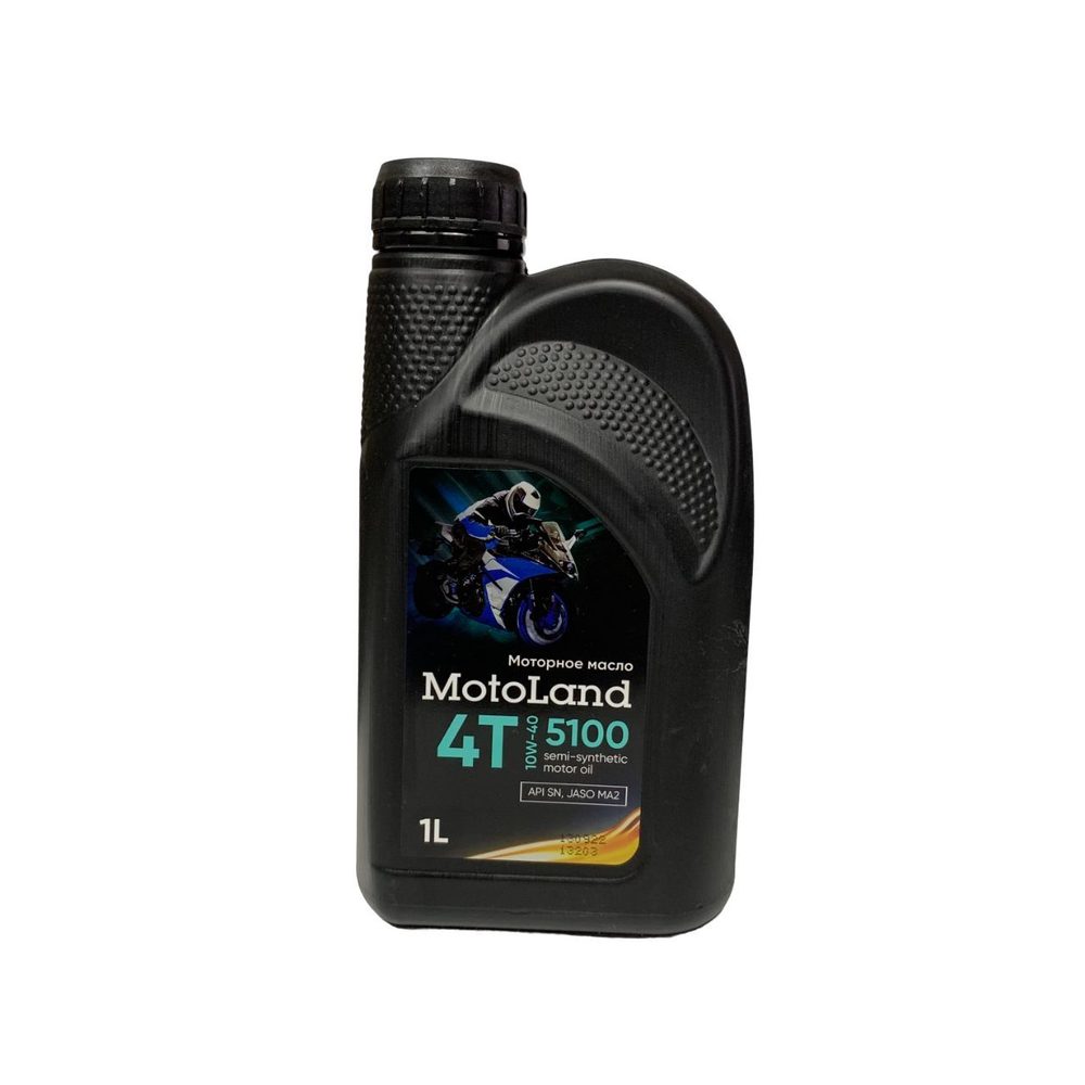 MotoLand 4T 5100 10W-40 semi-synthetic, API SN, JASO MA2, 1 л