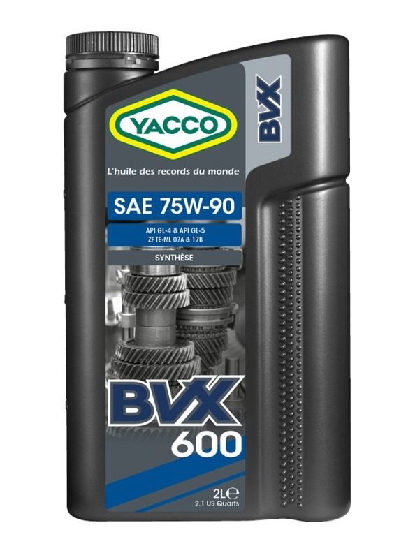 Yacco BVX 600 SAE 75W-90 трансмиссионное, API GL-4 & GL-5, ZF TE-ML 07A & 17B, синтетика, 2 л