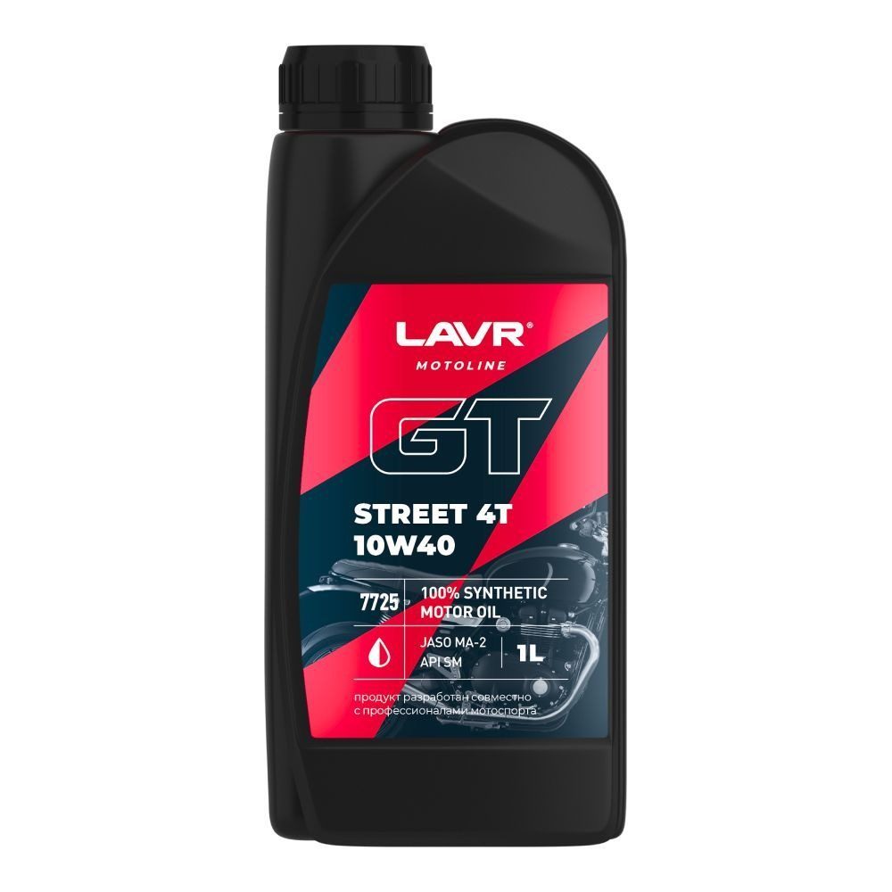 LAVR Motoline GT Street 4T 10W40 Synthetic, арт. 7725, JASO MA-2, API SM, 1 л