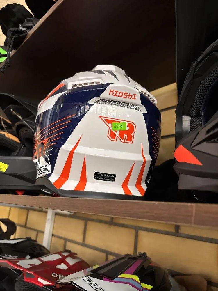 KIOSHI TR Tiger Racing кроссовый (ECE R22.06), бело-синий