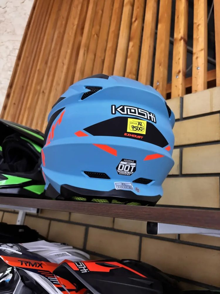 KIOSHI Holeshot 803 кроссовый, матовый голубой/чёрный/оранжевый